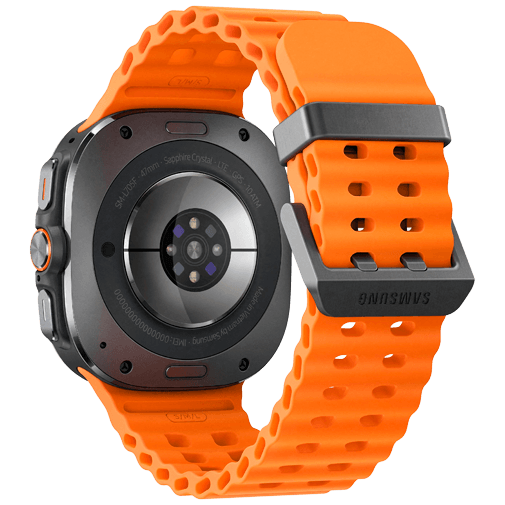 Samsung Galaxy Watch Ultra Titanium Grå (Orange Gummiband) – Samsung