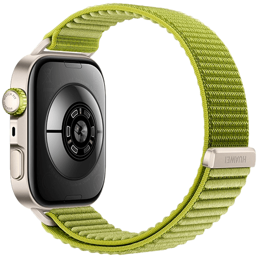 Huawei Watch Fit 4 Pro Guld (Grön Nylonband) – Huawei