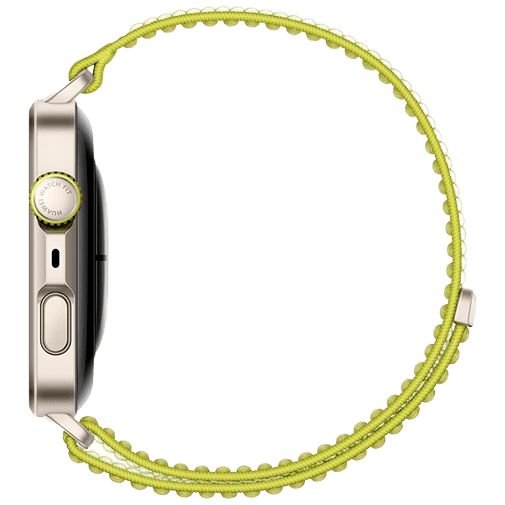 Huawei Watch Fit 4 Pro Guld (Grön Nylonband) – Huawei