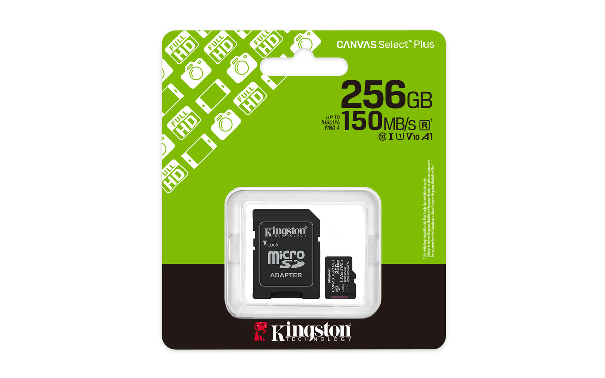 Kingston Canvas Select Plus microSDXC 256GB + SD adapter – Kingston