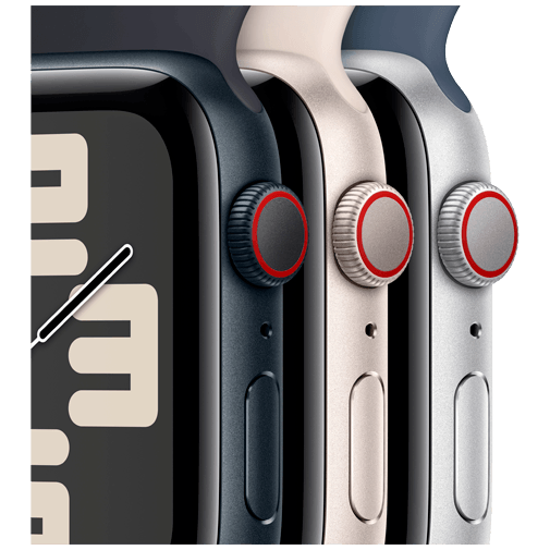 Apple Watch SE 2023 4G 44mm Svart (Svart Silikonband M/L) – Apple