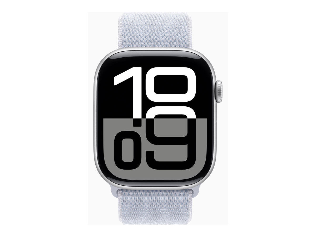 Apple Watch Series 10 4G 46mm Silver (Ljusblå Nylonrem) – Apple