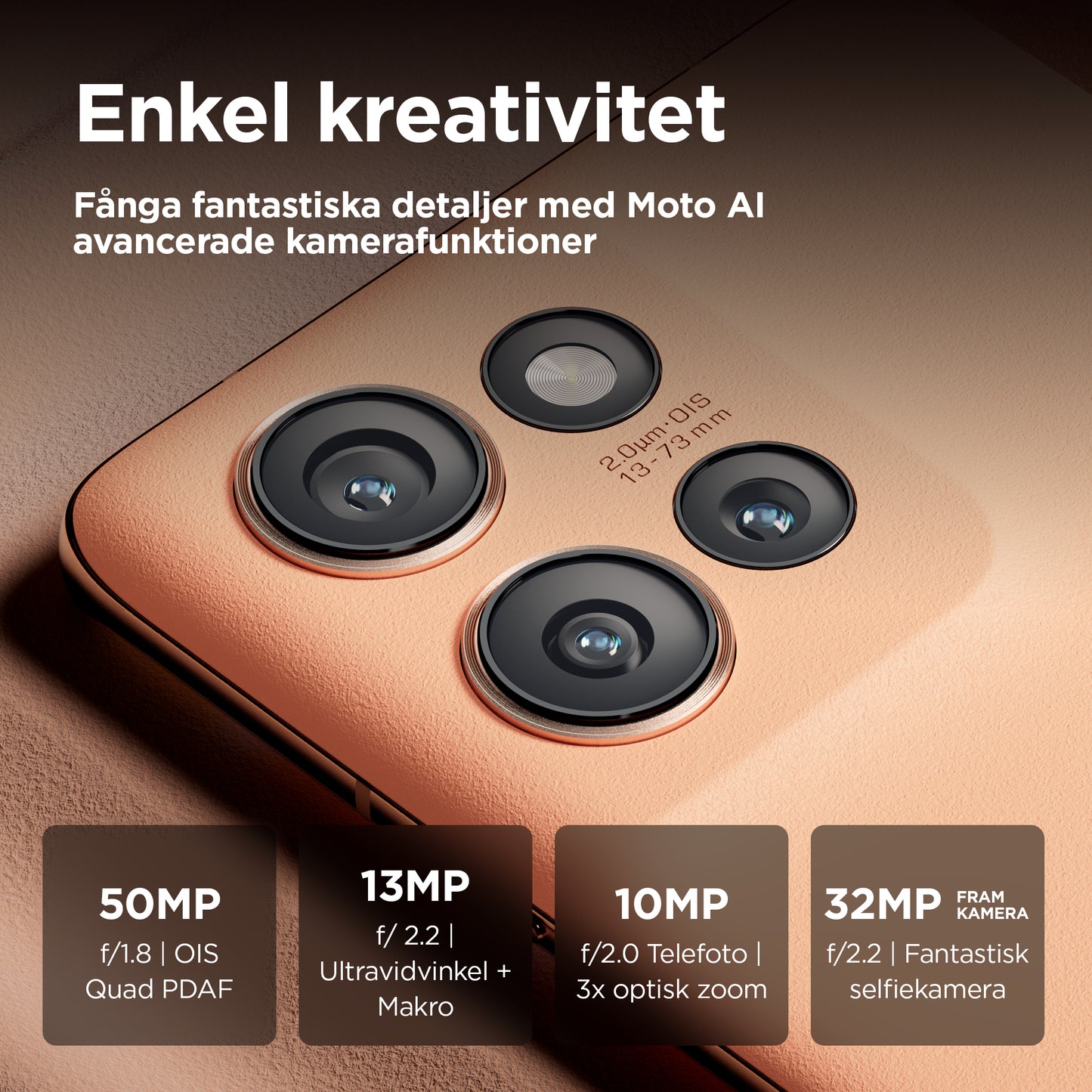 Motorola edge 50 16,9 cm (6.67") Dubbla SIM-kort Android 14 5G USB Type-C 12 GB 512 GB 5000 mAh Persika