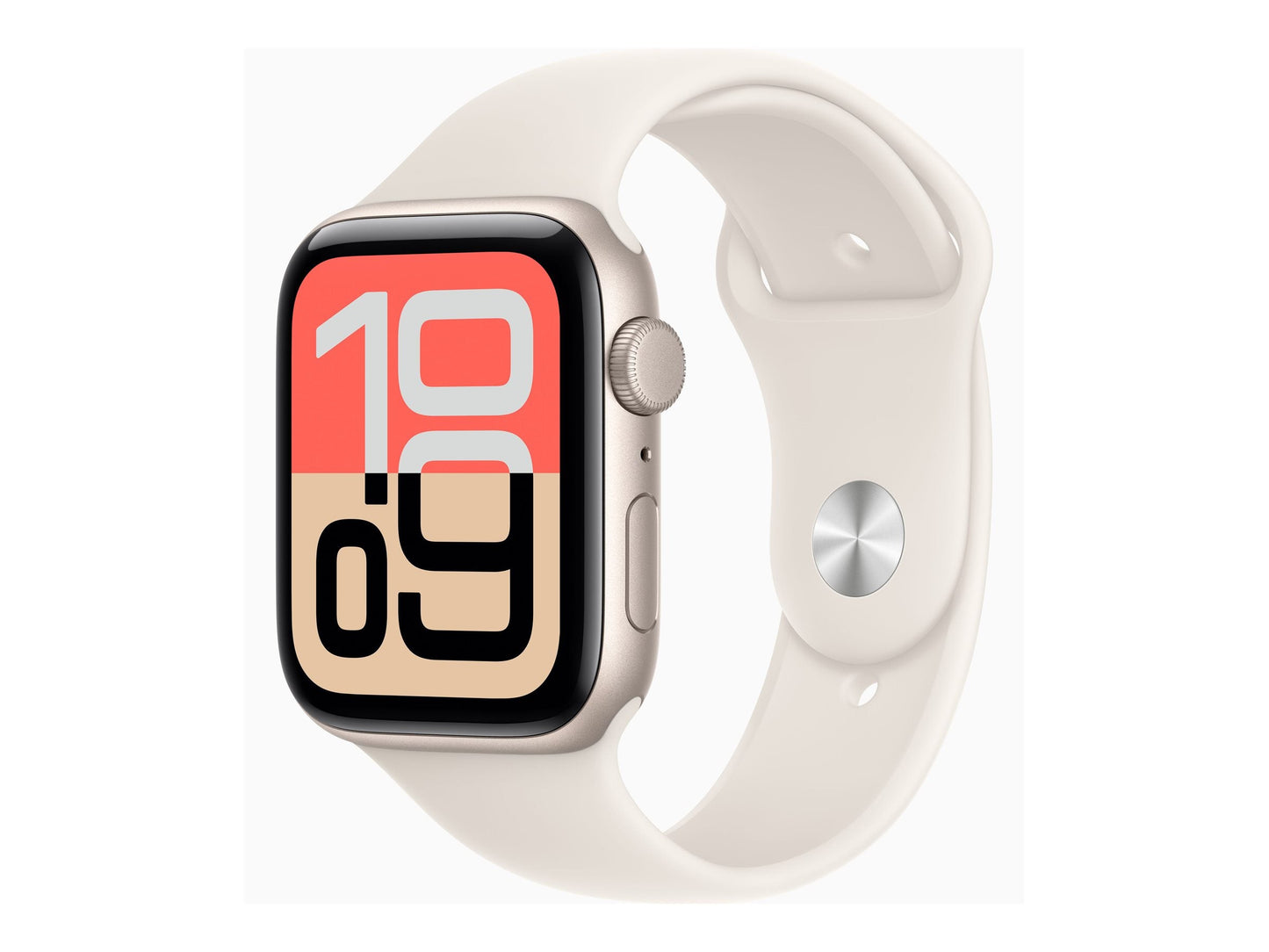 Apple Watch SE 3 44mm Guld (Beige Gummiband S/M)