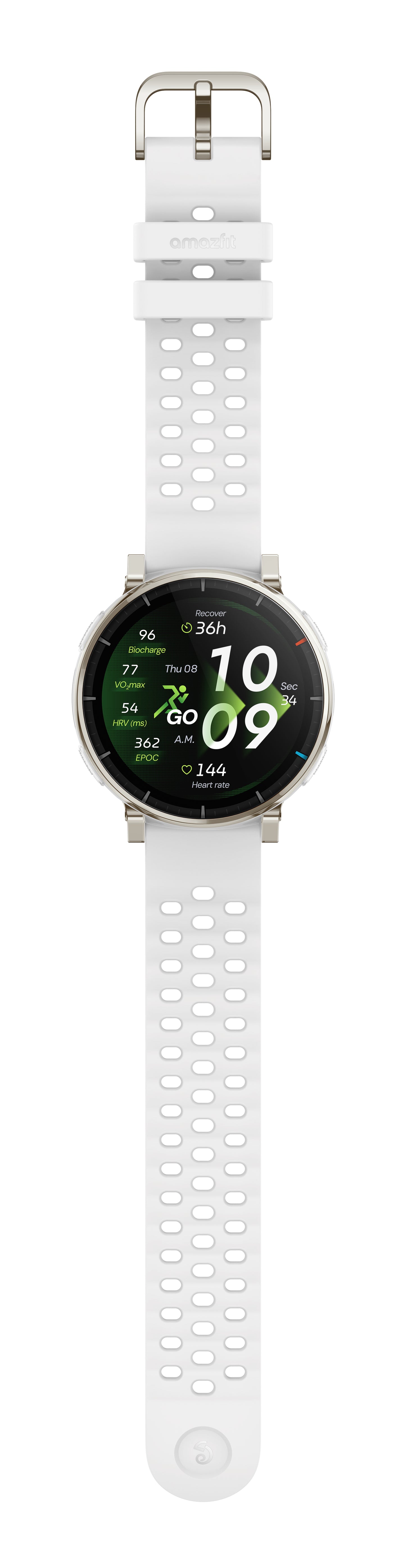 Amazfit Active 3 3,35 cm (1.32") AMOLED Digital 466 x 466 pixlar Pekskärm Guld GPS