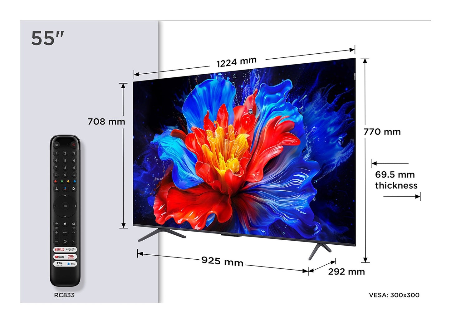 TCL P8K 55P8K 55" 4K QLED HDR Smart TV