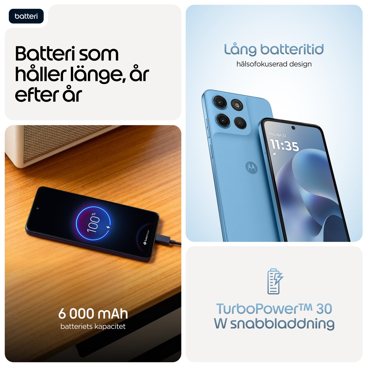 Motorola moto g17 power 17,1 cm (6.72") Hybrid Dual SIM Android 15 USB Type-C 8 GB 256 GB 6000 mAh Blå
