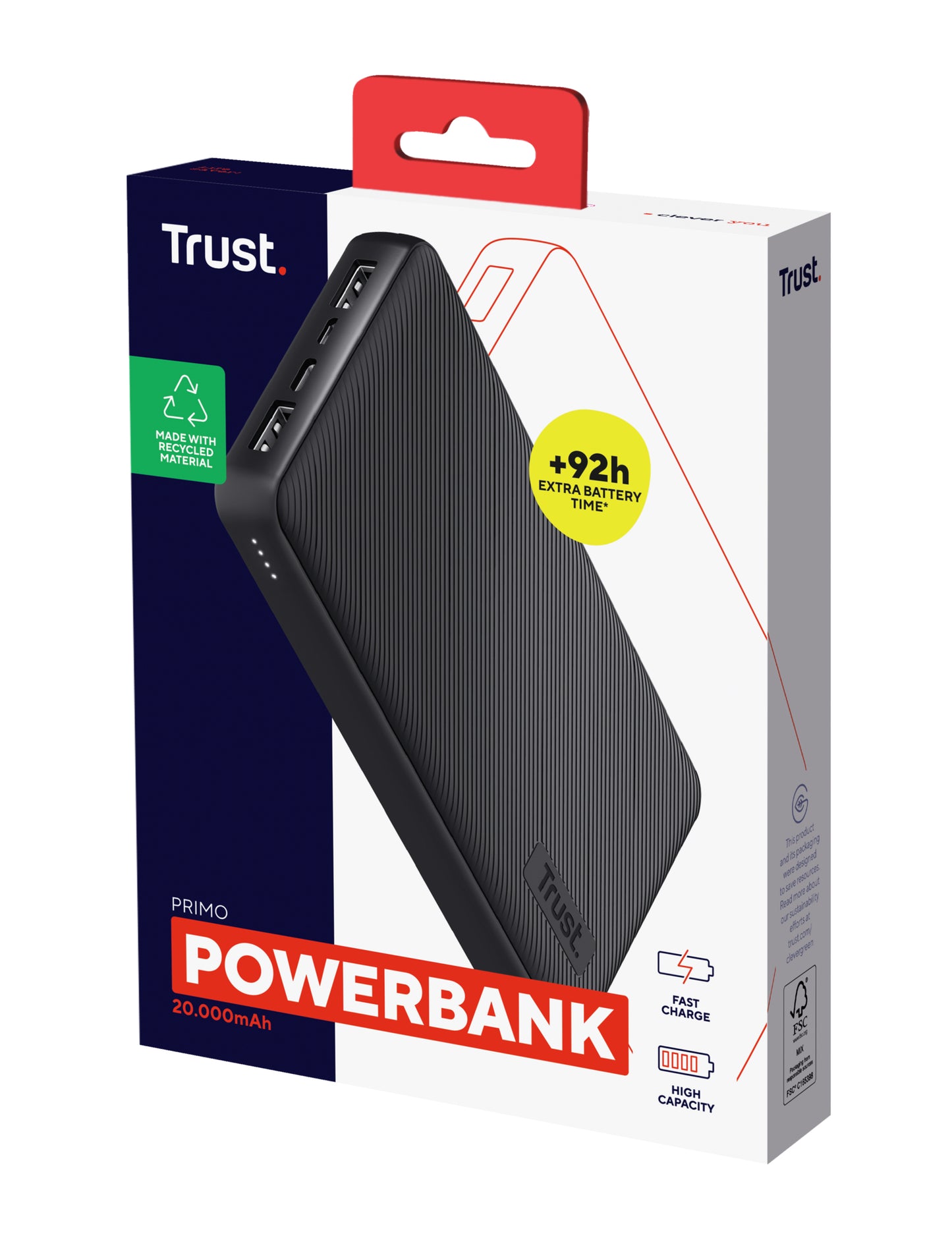 Trust Primo Litium-Ion (Li-Ion) 20000 mAh Svart