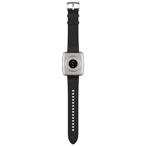 Amazfit Active 2 Square Silver (Svart Läderrem) – Amazfit