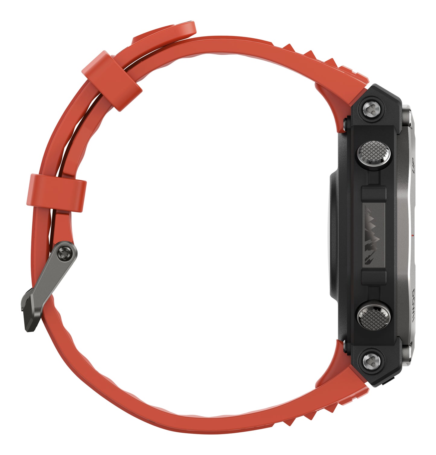 Amazfit T-Rex 3 Lava 3,81 cm (1.5") AMOLED 48.5 mm Digital 480 x 480 pixlar Pekskärm Svart, Rostfritt stål GPS