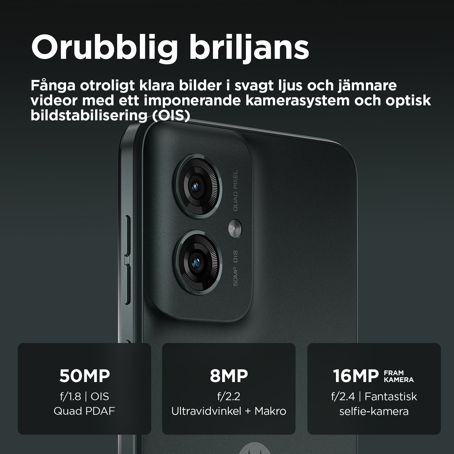 Motorola moto g55 5G 16,5 cm (6.49") Dubbla SIM-kort Android 14 USB Type-C 8 GB 256 GB 5000 mAh Grå