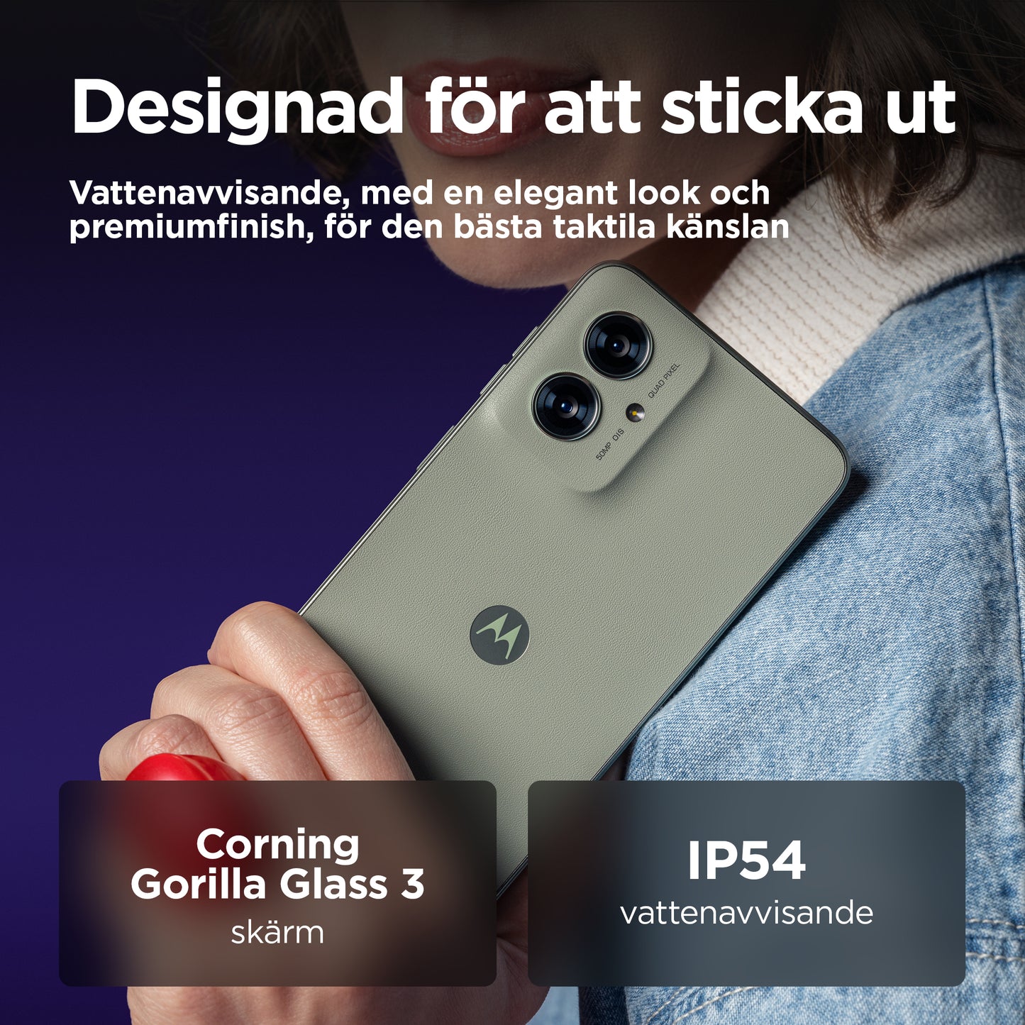 Motorola moto g55 5G 16,5 cm (6.49") Dubbla SIM-kort Android 14 USB Type-C 8 GB 256 GB 5000 mAh Grön