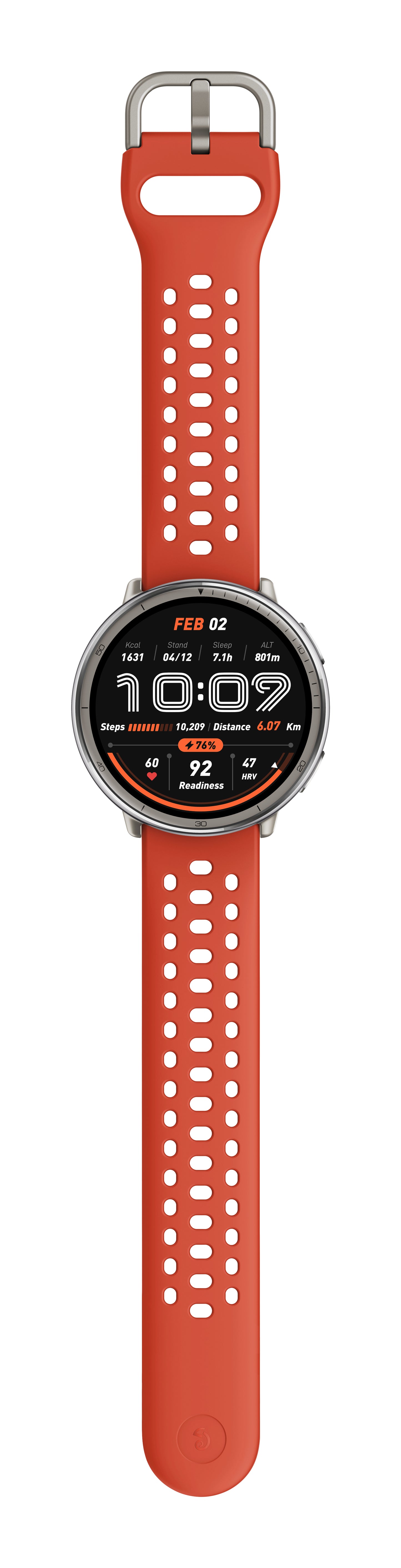 Amazfit W2433EU1N smartklocka och träningsklocka 3,35 cm (1.32") AMOLED Digital 466 x 466 pixlar Pekskärm Silver
