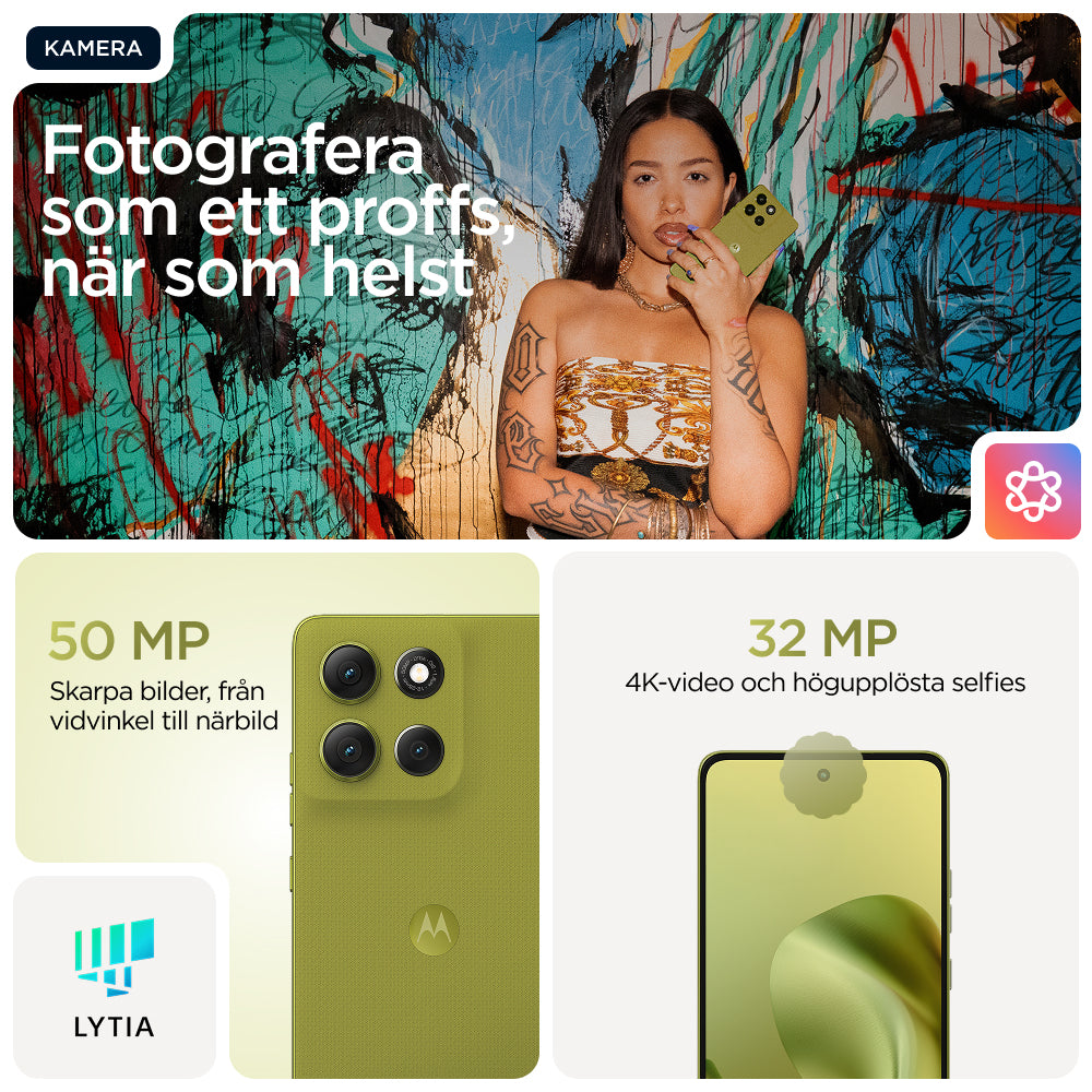 Motorola moto g86 5G 16,9 cm (6.67") Dubbla SIM-kort Android 15 USB Type-C 8 GB 256 GB 5200 mAh Grön