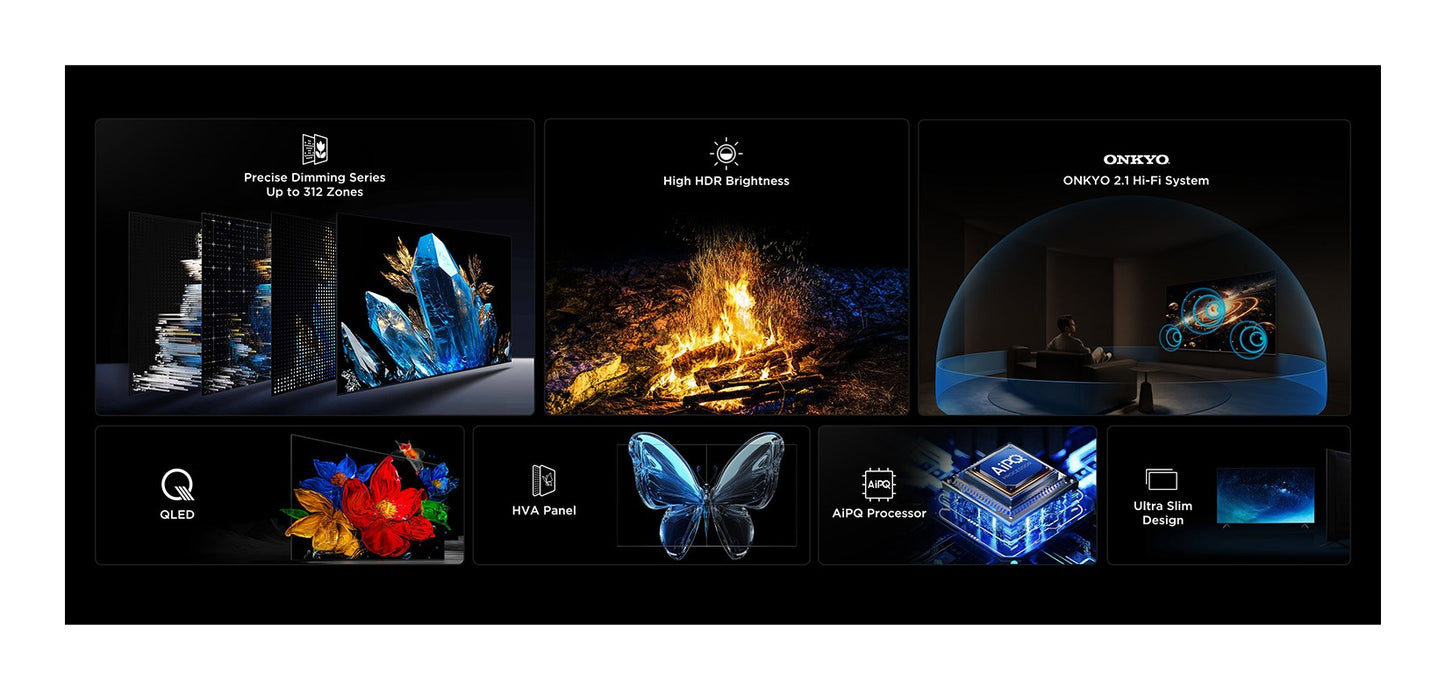 TCL Q6C 85Q6C TV 2.16 m (85") 4K Ultra HD Smart TV Wi-Fi Metallic